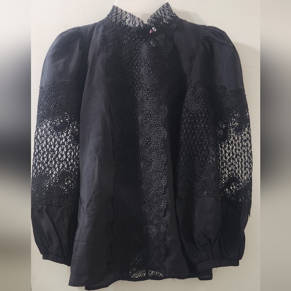Elegant Black Lace Women's Top